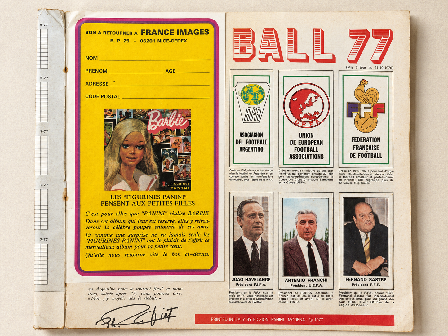 Album Panini Football 77 en images — Championnat français 1977 — incomplet 18 vignettes