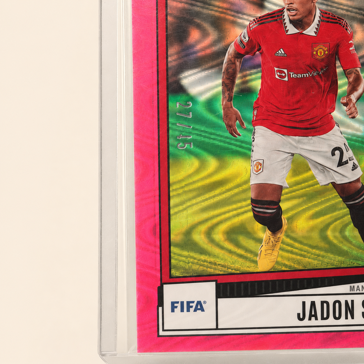 Jadon Sancho Manchester United — Panini Score Pink Swirl #190 — /45